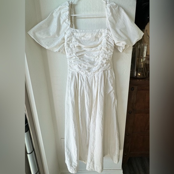 Free People Ain't She A Beaut Midi Dress in Ivory - Picture 1 of 6